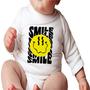 Imagem de Roupa Body Bebê Manga Curta Estampado Smile Emoji Sorriso