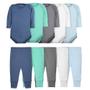 Imagem de Roupa de Bebê Body e Calça Mijão Kit 10 Peças Manga Longa Masculino