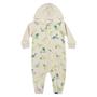 Imagem de Roupa De Bebê Macaquinho Longo Macacão Reirex Estampado Dino Com Capuz Quentinho Macio
