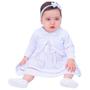 Imagem de Roupa de Bebê Menina Vestido com bolero e tiara 100% Algodão