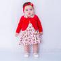 Imagem de Roupa de Bebê Menina Vestido com bolero e tiara 100% Algodão