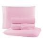 Imagem de Roupa de Cama 4 Pçs Micropercal 300 Fios Cor Rosa King Size