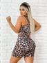 Imagem de Roupa De Ginastica Feminino Academia Conjunto Estampa Oncinha Onca Shortinho Com Top