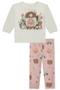 Imagem de Roupa Infantil Blusa Manga Longa Calça Legging Molecotton Conjunto Feminino House Blusão Alongado