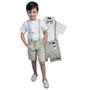 Imagem de Roupa Infantil Camisa Social Bermuda Menino Batizado Festa