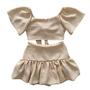 Imagem de Roupa Infantil De Menina Conjunto Feminino Saia Balonê E Cropeed Roupa Kids