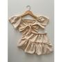 Imagem de Roupa Infantil De Menina Conjunto Feminino Saia Balonê E Cropeed Roupa Kids