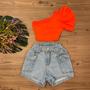 Imagem de Roupa Infantil Feminina Cropped Mula Manca E Short Cargo