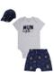 Imagem de Roupa Infantil Masculina Camiseta Short Boné Conjunto Lucboo Estiloso e Confortável