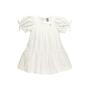 Imagem de Roupa Infantil Vestido Manga Curta Bufante Branco Tecido Laise Up Baby Confortavel Menina