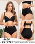 Imagem de Roupa íntima feminina LEVAO Tummy Control, cintura alta, pacote com 4 unidades, pretas