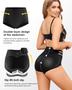 Imagem de Roupa íntima feminina LEVAO Tummy Control, cintura alta, pacote com 4 unidades, pretas