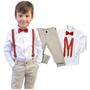 Imagem de Roupa Juvenil Social Masculino Batizado Casamento Gravata E Suspensório Varias Cores - Envio Já