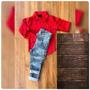 Imagem de Roupa Menino Infantil Camisa Manga Longa Red Ball Calça Jeans