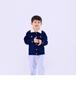 Imagem de Roupa Menino Infantil Jaqueta Jeans Escura Ovelha Calça Color Branco