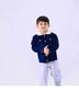 Imagem de Roupa Menino Infantil Jaqueta Jeans Escura Ovelha Calça Color Branco