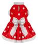 Imagem de Roupa Pet Vestido Vermelho Bolinha Cachorro Porte Grande