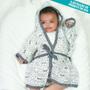 Imagem de Roupão de Fralda Soft Premium Bebê Hipoalergênico com Capuz Bichinhos Branco e Preto