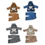 Imagem de Roupas infantis/conjunto de três peças de algodão fino para bebê/inverno macacão de bebê casaco de flanela acolchoado grosso.  0 e 2 anos