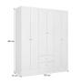 Imagem de Roupeiro Casal 6 Portas THB Astor, Branco com Rosa, 153 cm