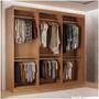 Imagem de Roupeiro Casal Closet Light Com 3 Prateleiras Moderna Imbuia