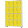 Imagem de Roupeiro de Aço 16 Portas Cinza com Amarelo 1,96 X 1,23 X 0,36 - ULTRA Móveis