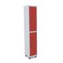 Imagem de Roupeiro de aço 1m 02 portas fechadura pandin - cinza/vermelho