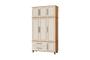 Roupeiro / Guarda Roupas HOU Triplex 3 Portas + 2 Gavetas Com Cabideiros em Alumínio Cor Nature/ Off White - PZ Imagem de Roupeiro / Guarda Roupas HOU Triplex 3 Portas + 2 Gavetas Com Cabideiros em Alumínio Cor Nature/ Off White