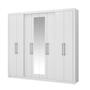Imagem de Roupeiro Héster c/ Espelho 2,43m 8 Portas MDP Carraro Branco