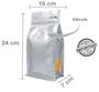 Imagem de Saco Box Pouch Prata Com Visor 16x24+7cm - 500 gramas