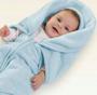 Imagem de Saco de Dormir Porta Bebê Super Soft Manta Bebê Baby Sac Azul Cobertor Jolitex
