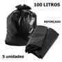 Imagem de Saco De Lixo 100 Litros Preto Resistente 100 Unidades Pacote