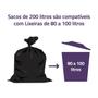 Imagem de Saco de Lixo 200 Litros Reforçado Resistente 100 Unidades
