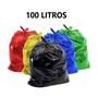 Imagem de Saco de lixo Colorido 100 Litros com 25 Unidades Coleta seletiva