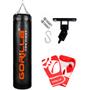 Imagem de Saco De Pancada Profissional Muay Thai 180 Cm + Luva Bate Saco Pro Boxe + Suporte Articulado Gorilla