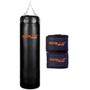 Imagem de Saco De Pancada Profissional Treino Boxe 120 Cm + Bandagem Elástica 3 Metros Muay Thai Gorilla