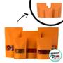 Imagem de Saco de Papel Kraft com Visor Stand Up Pouch Zip 15x22cm - Laranja - 50 un - Rizzo