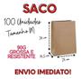 Imagem de Saco Kraft 100 Uni Delivery Embalagem Tam M 34x24x14 Kit