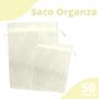 Imagem de Saco Organza - Saquinho Bege Natural 9x12 cm - C/ 50 Para Lembrancinha - BRX