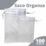 Imagem de Saco Organza - Saquinho Prata 7x9 cm - C/ 100 Para Lembrancinha - BRX