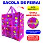 Imagem de Sacola Bolsa Nylon Feira 40cm x 45cm Sacoleira Mudança com Zíper