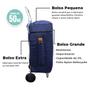 Imagem de Sacola Carrinho De Compras Transporte Reforçada Com Bolsos Azul