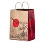 Imagem de Sacola De Papel Kraft Pardo com Desenho Oriental - Tamanho  M 24x34x14,5 Cm Para Delivery Food Presente Entrega - Opções