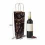 Imagem de Sacola Kraft para Vinhos / Garrafas com Fundo Reforçado e Alça Torcida - Pacote com 25 Unidadess