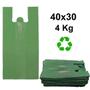 Imagem de Sacola reciclável verde 40x30 6 micras 4kg aprox 750 unidades