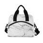 Imagem de Sacos de almoço de mármore cinza branco para mulheres de pedra almoço tote saco de almoço lanche lanche resistente à água quente cooler cooler organizador de almoço para trabalhar picnic beach sporting