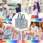 Imagem de Sacos de Compras Reutilizáveis Prateados - Pacote com 1, 5 ou 10 Unidades