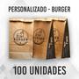 Imagem de Sacos Kraft Para Delivery - G (24x15x32) - 100 unidades - Modelo Burger