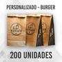 Imagem de Sacos Kraft Para Delivery - P (22x12x28) -  200 unidades - Modelo Burger