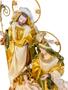 Imagem de Sagrada Familia em Tecido e Resina Verde, Champagne e Dourado 47cm